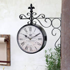 Black Double Wall Clock - 14 inch x 16 inch | Decorative Accessories | Clocks | The Elms