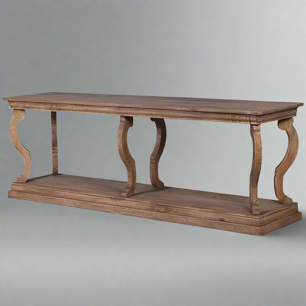 Reclaimed Oak Console Table - 250cm x 60cm x 86cm | Living Room | Console Tables | The Elms