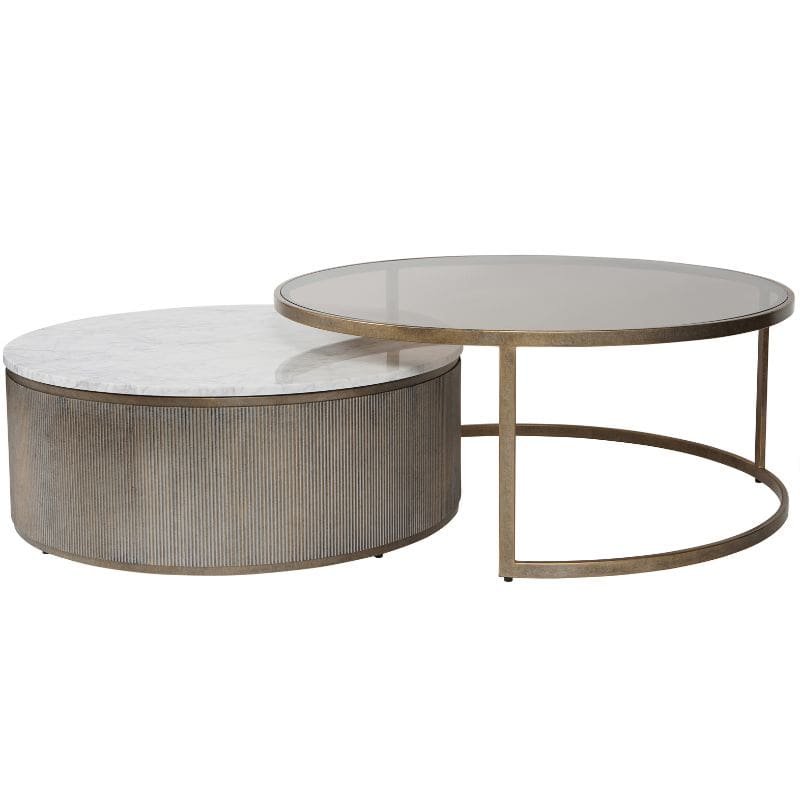 Belvedere Aged Gold Coffee Table - Set of 2 | Living Room | Coffee Tables | The Elms