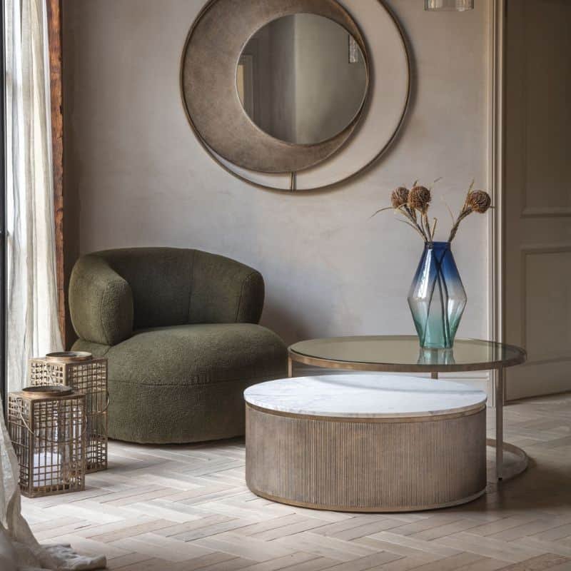 Belvedere Aged Gold Coffee Table - Set of 2 | Living Room | Coffee Tables | The Elms