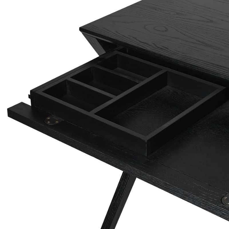 Black Cross Leg Desk - 130cm x 76cm | Office | Desks | The Elms