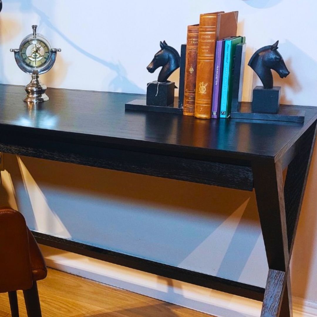 Black Cross Leg Desk - 130cm x 76cm | Office | Desks | The Elms