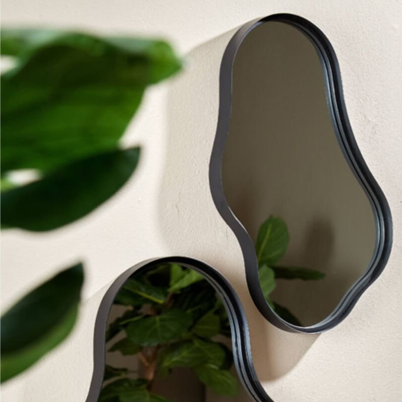 Levu Matte Black Wall Mirror - 39cm x 59.5cm | Wall Decor | Mirrors | The Elms
