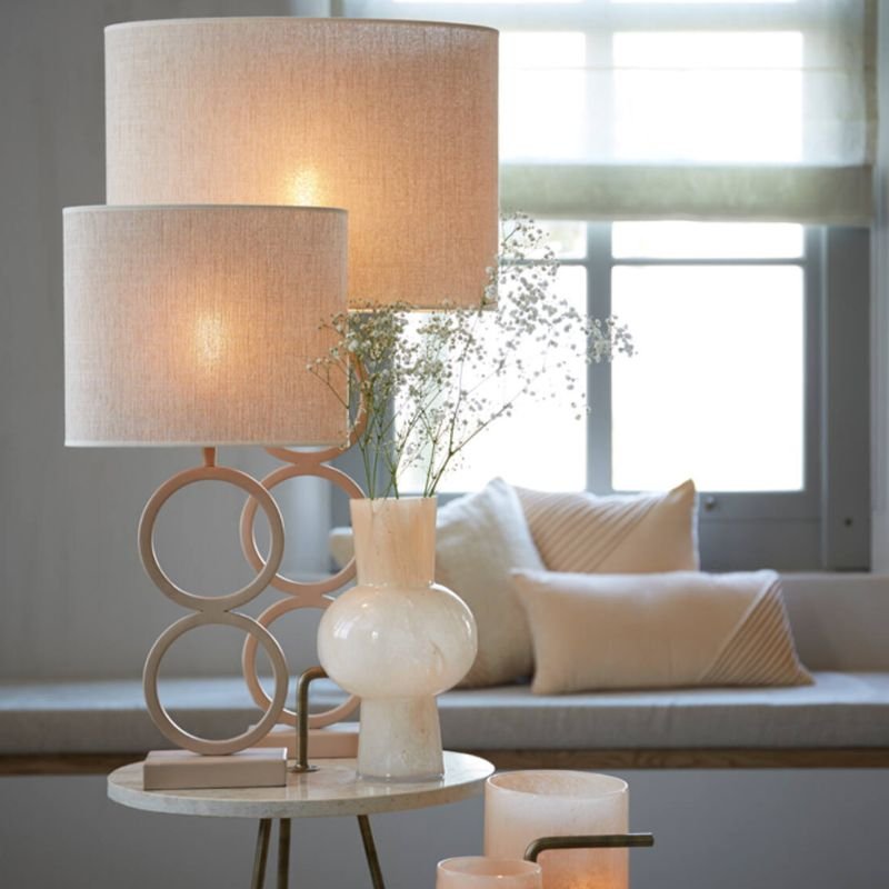 Stelios Matte Beige Table Lamp Base - 36cm | Lighting Accessories | Lamp Bases | The Elms