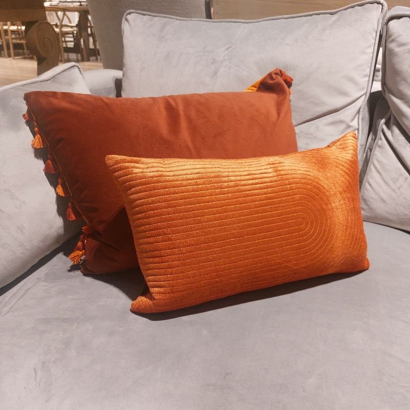 Lepape Rust Cushion - 50cm x 30cm | Soft Furnishings | Cushions | The Elms