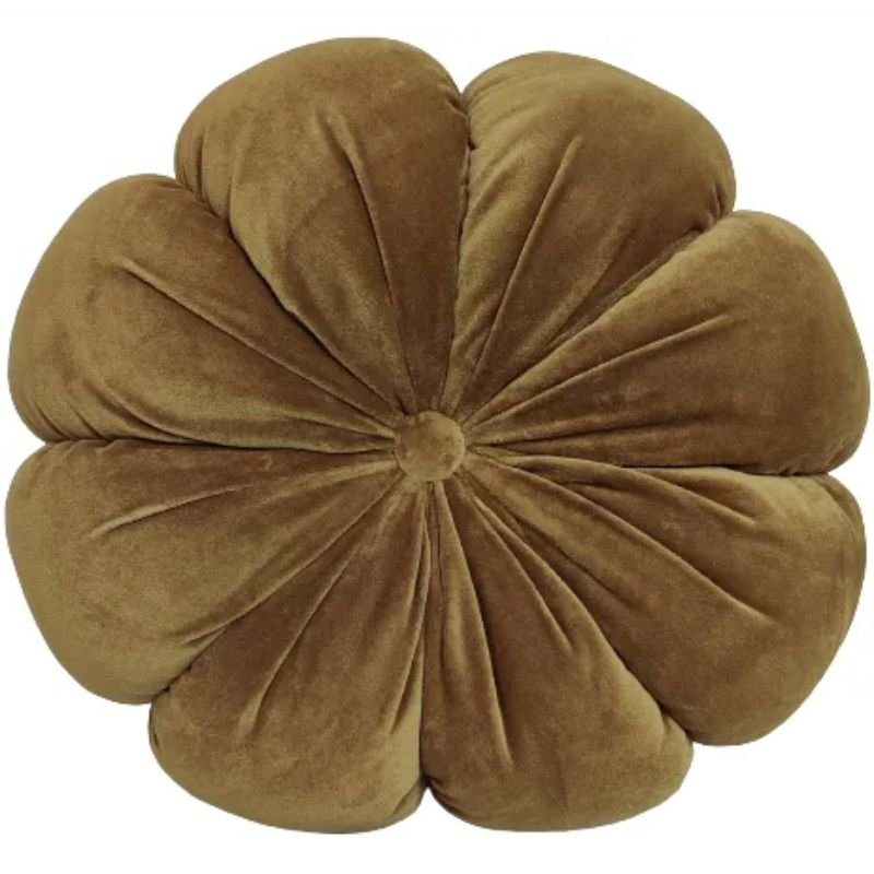 Round Fleur Olive Cushion - 40cm x 40cm | Soft Furnishings | Cushions | The Elms