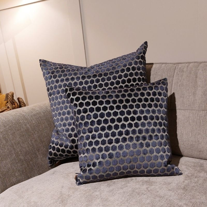 Jorvik Navy Cushion - 56cm x 56cm | Soft Furnishings | Cushions | The Elms