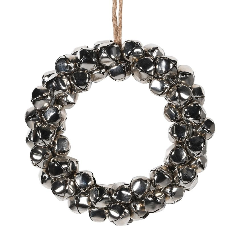 Silver Bells Ring Bauble - 10cm | Christmas | Christmas Tree Decorations | The Elms