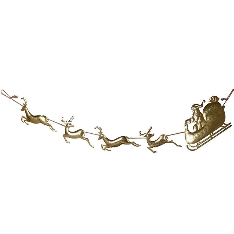 Galvanised Gold Sleigh Garland - 200cm | Christmas | Christmas Wreaths & Garlands | The Elms