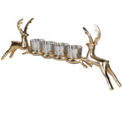 Gold Reindeer Multi Candleholder - 40cm | Christmas | Christmas Hurricanes & Candleholders | The Elms
