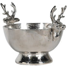 Reindeer Nickel Bowl - 52cm | Christmas | Christmas Serveware | The Elms