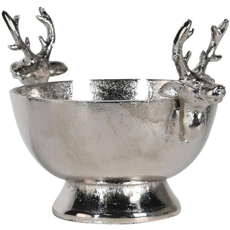 Reindeer Nickel Bowl - 52cm | Christmas | Christmas Serveware | The Elms
