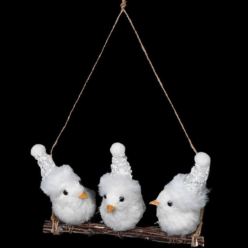 White Christmas Bird Trio - 33cm | Christmas | Christmas Decorative Accessories | The Elms