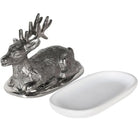 Nickel Reindeer Butter Dish - 17cm | Christmas | Christmas Serveware | The Elms