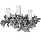 Frosted Eucalyptus and Mistletoe Triple Candleholder - 60cm | Christmas | Christmas Hurricanes & Candleholders | The Elms