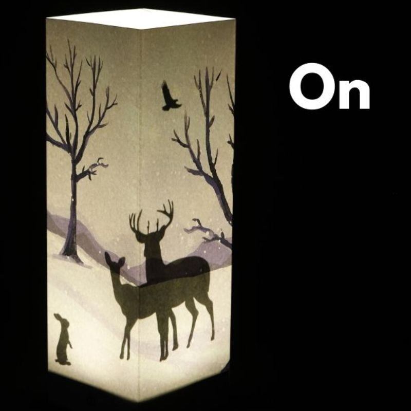 Winter Wonderland Shadow Lamp - 30cm | Christmas | Christmas Hurricanes & Candleholders | The Elms