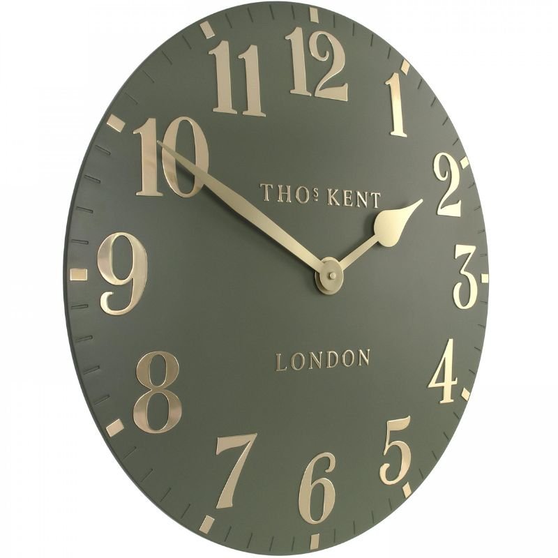 Arabic Lichen Green Wall Clock - 20 inch | Wall Decor | Clocks | The Elms