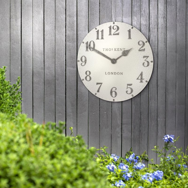 Arabic Crackle Outdoor Wall Clock - 20 inch | Wall Decor | Clocks | The Elms