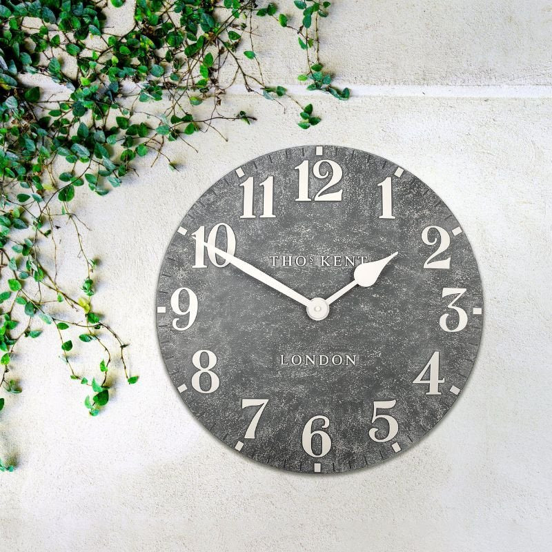 Arabic Cement Outdoor Wall Clock - 20 inch | Wall Decor | Clocks | The Elms