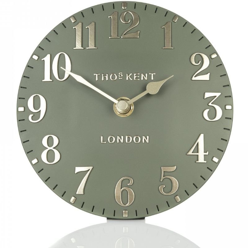 Arabic Lichen Green Mantel Clock - 6 inch | Wall Decor | Clocks | The Elms