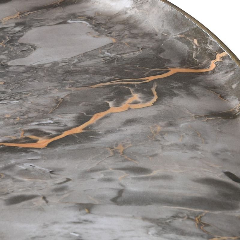 Marble Effect Tray Side Table - 51cm x 52cm | Living Room | Coffee Tables & Side Tables | The Elms