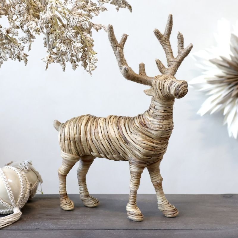 Wicker Reindeer - 29cm | Christmas Decorative Accessories | The Elms