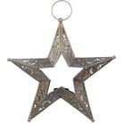 Antique Brass Hanging Star Christmas Tealight Holder - 28.5cm | Christmas | Christmas Hurricanes & Candleholders | The Elms