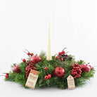 Luxury Apple Candleholder Arrangement - 25cm | Christmas | Christmas Hurricanes & Candleholders | The Elms