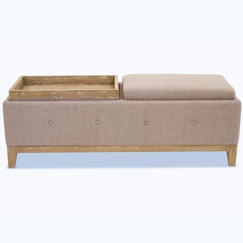 St James Soft Grey Storage Ottoman - 132cm x 48cm x 47cm | Bedroom | Benches & Pouffes | The Elms