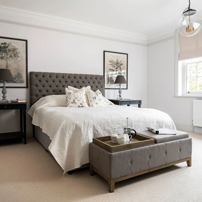 St James Soft Grey Storage Ottoman - 132cm x 48cm x 47cm | Bedroom | Benches & Pouffes | The Elms