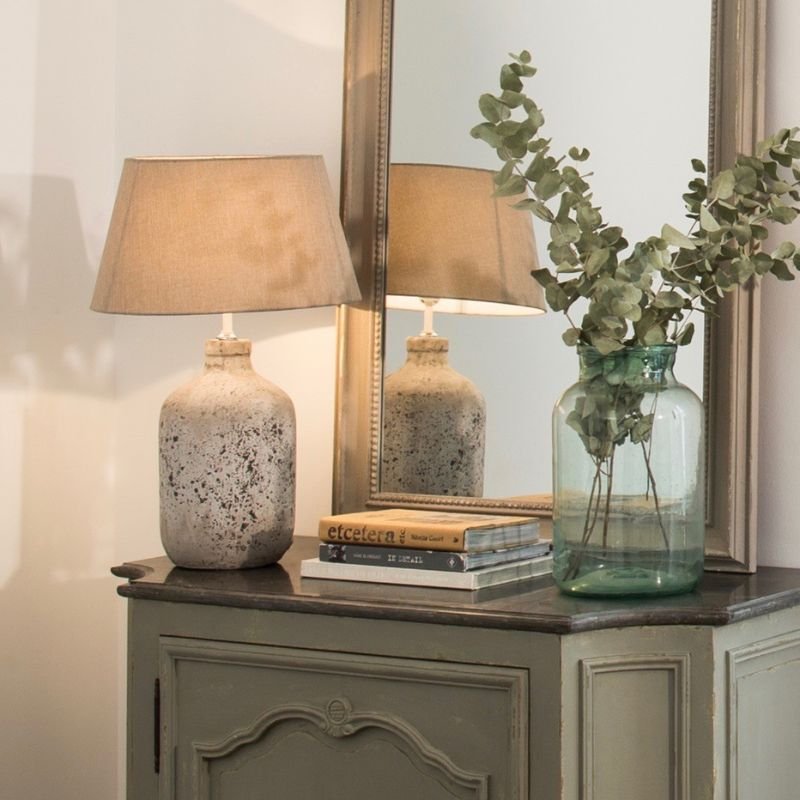 Birkdale Stone Table Lamp With Gravel Shade - 63cm | Lamps | Table & Desk Lamps | The Elms