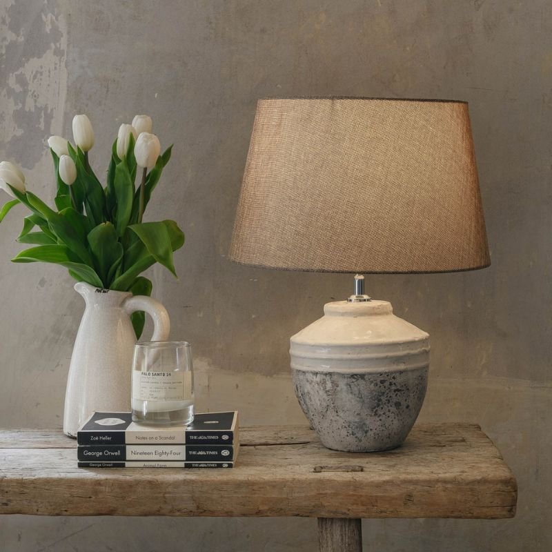 Birkdale Stone Table Lamp With Gravel Shade - 47cm | Lamps | Table & Desk Lamps | The Elms