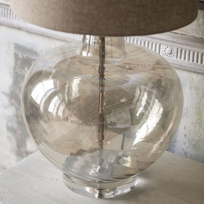 Clifton Amber Glass Table Lamp With Shade - 72cm | Lamps | Table & Desk Lamps | The Elms