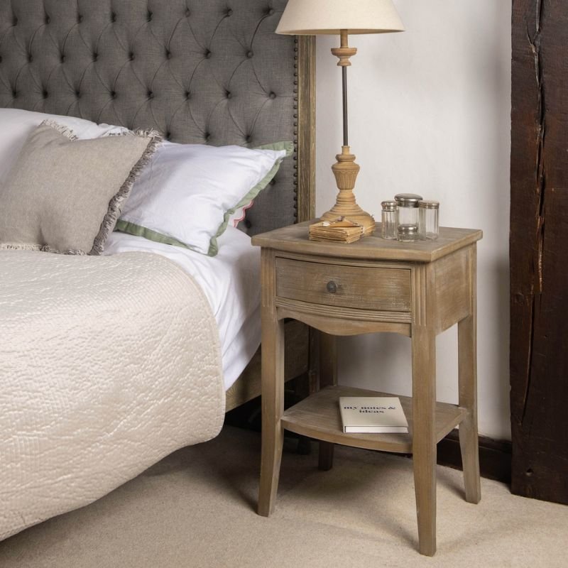 Clovelly One Drawer Bedside Table - 48cm x 70cm | Bedroom | Bedside Tables | The Elms