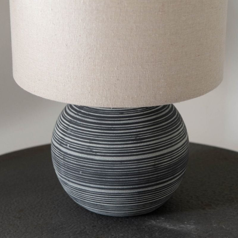 Derby Striped Ceramic Table Lamp With Shade - 37cm | Lamps | Table & Desk Lamps | The Elms