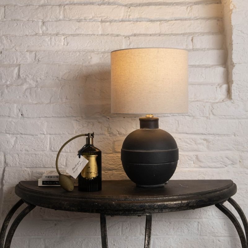Derby Black Ceramic Table Lamp With Shade - 45cm | Lamps | Table & Desk Lamps | The Elms
