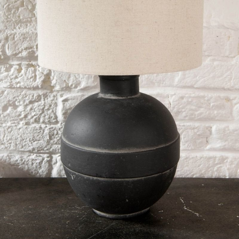 Derby Black Ceramic Table Lamp With Shade - 45cm | Lamps | Table & Desk Lamps | The Elms