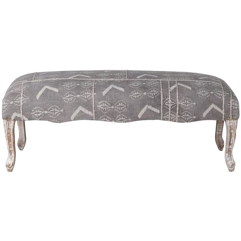 Grey Zuri Bench - 123cm x 53cm x 45cm | Bedroom | Benches & Pouffes | The Elms