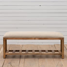 Hermine Beige Bench - 118cm x 31cm x 45cm | Bedroom | Benches & Pouffes | The Elms