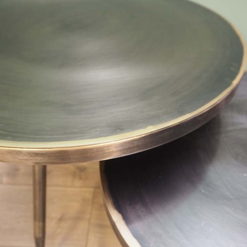 Golden Edge Side Tables - 54cm x 50cm | Living Room | Coffee Tables & Side Tables | The Elms