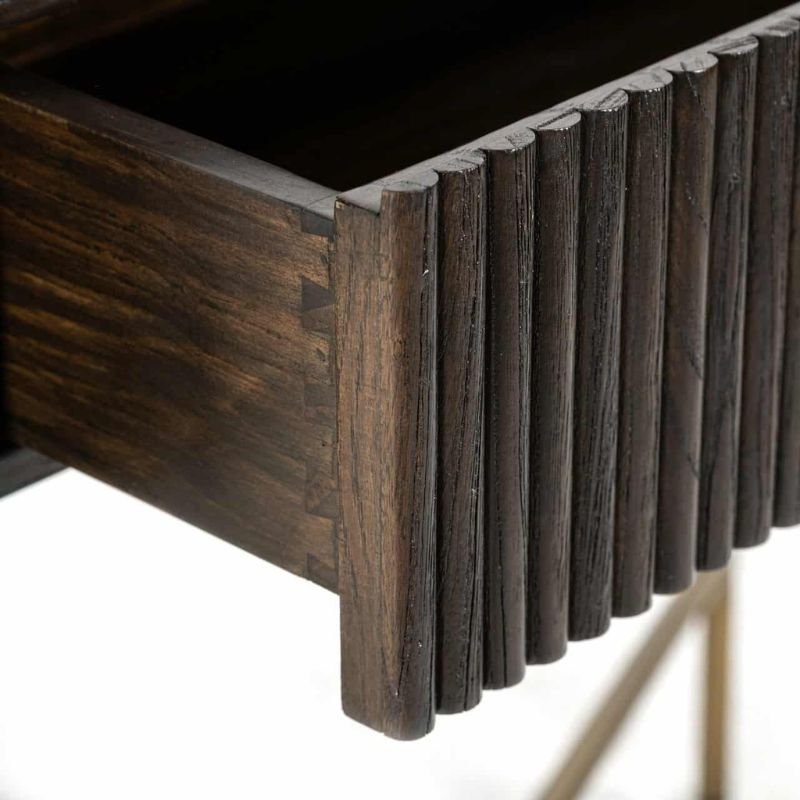 Luxor Brown 1 Drawer Console Table - 110cm x 42.5cm x 81cm | Dining Room | Sideboards & Consoles | The Elms