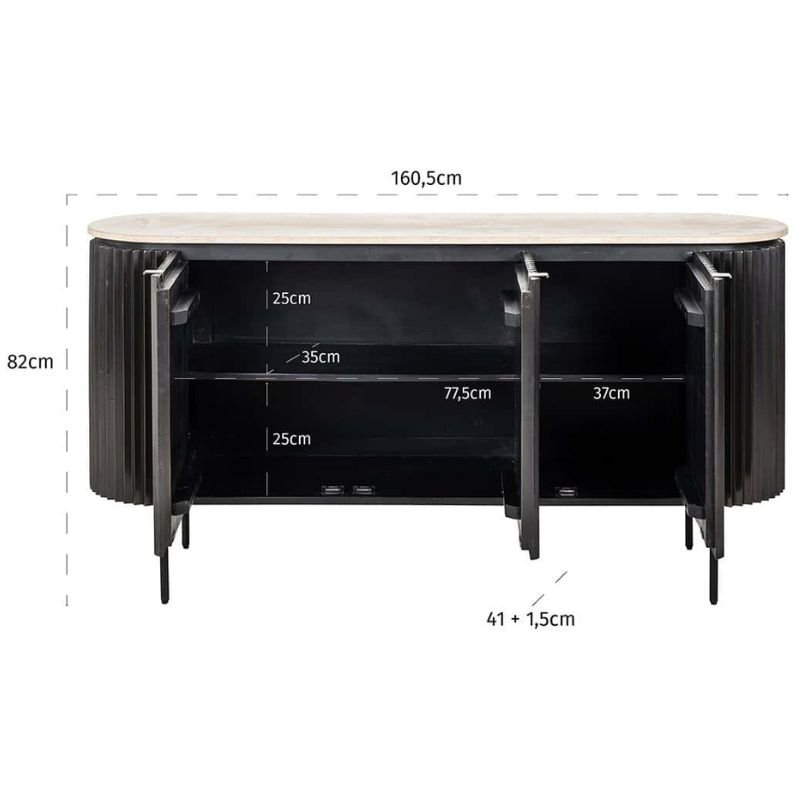 Hampton Sideboard - 160.5cm x 40cm x 82cm | Dining Room | Sideboards & Consoles | The Elms