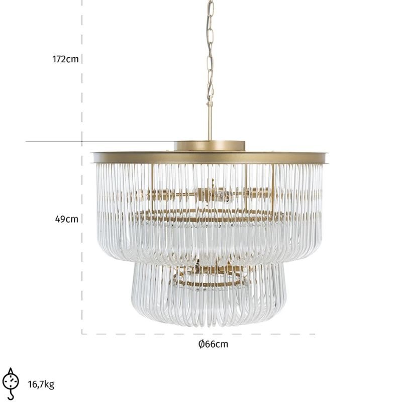 Romy Brushed Gold Pendant Lamp - 49cm | Ceiling Lights | Pendant Lamps | The Elms