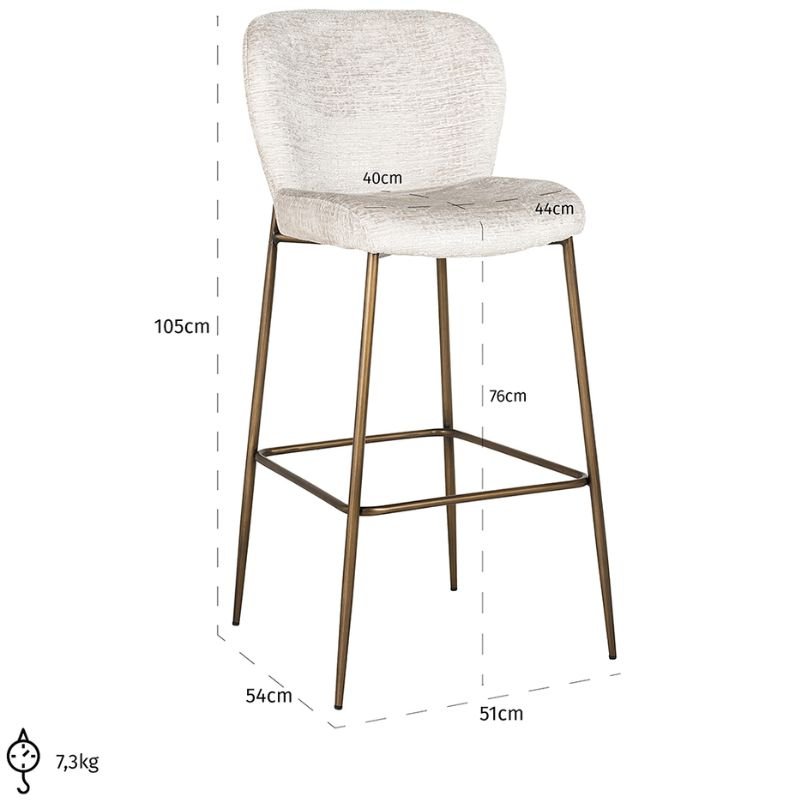 Darby Cream Fusion Barstool - 76cm | Dining Room | Bars & Barstools | The Elms