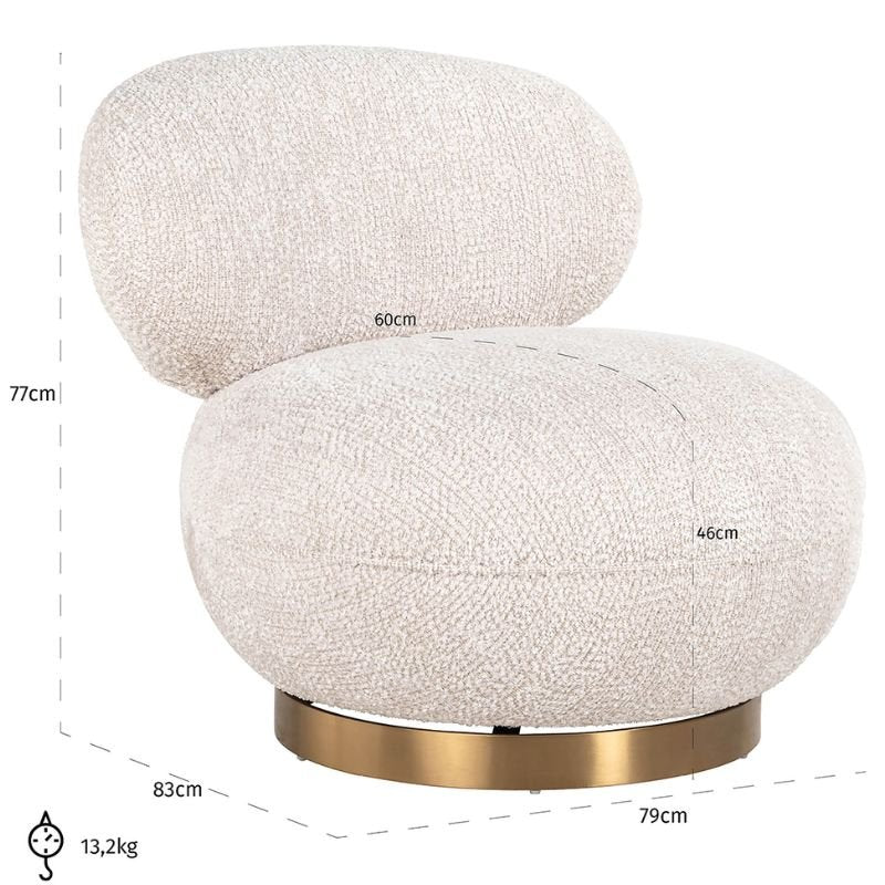 Jace Lovely Cream Swivel Armchair | Living Room | Accent Chairs | The Elms