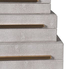 Ivory Faux Shagreen Boxes - Set of 3 | Decorative Accessories | Decorative Objects | The Elms
