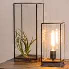 Askjer Brown Black Wood Glass Table Lamp - 30cm | Lamps | Table & Desk Lamps | The Elms