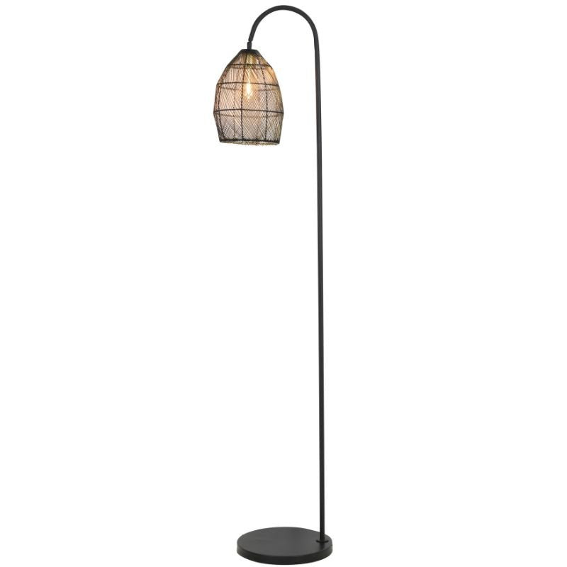 Meya Matte Black Gold Floor Lamp - 172cm | Lamps | Floor Lamps | The Elms