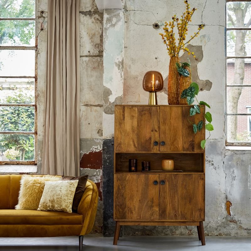 Mayson Bronze Brown Glass Table Lamp - 40cm | Lamps | Table & Desk Lamps | The Elms