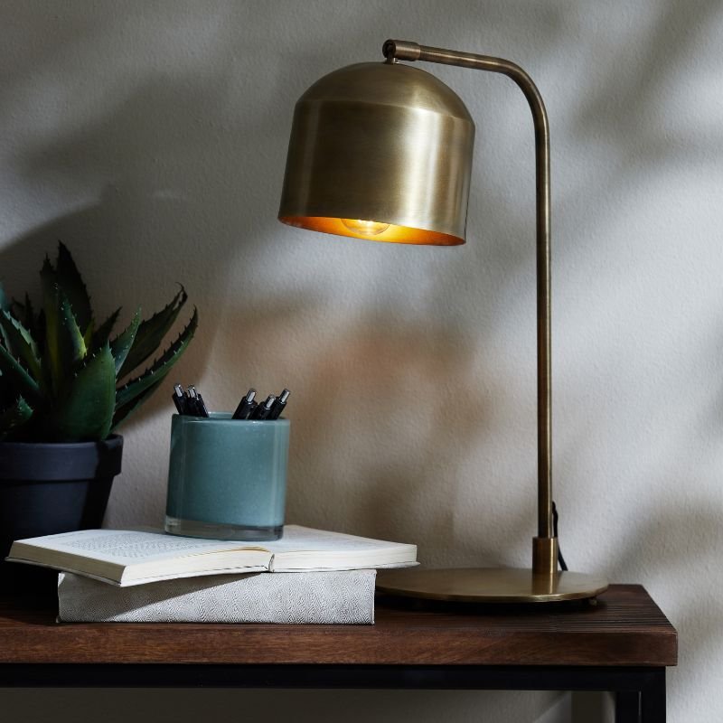 Aleso Gold Metal Desk Lamp - 48cm | Lamps | Table & Desk Lamps | The Elms